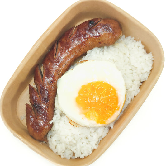 Pork Garlic Sausage with Egg and Shirataki Rice